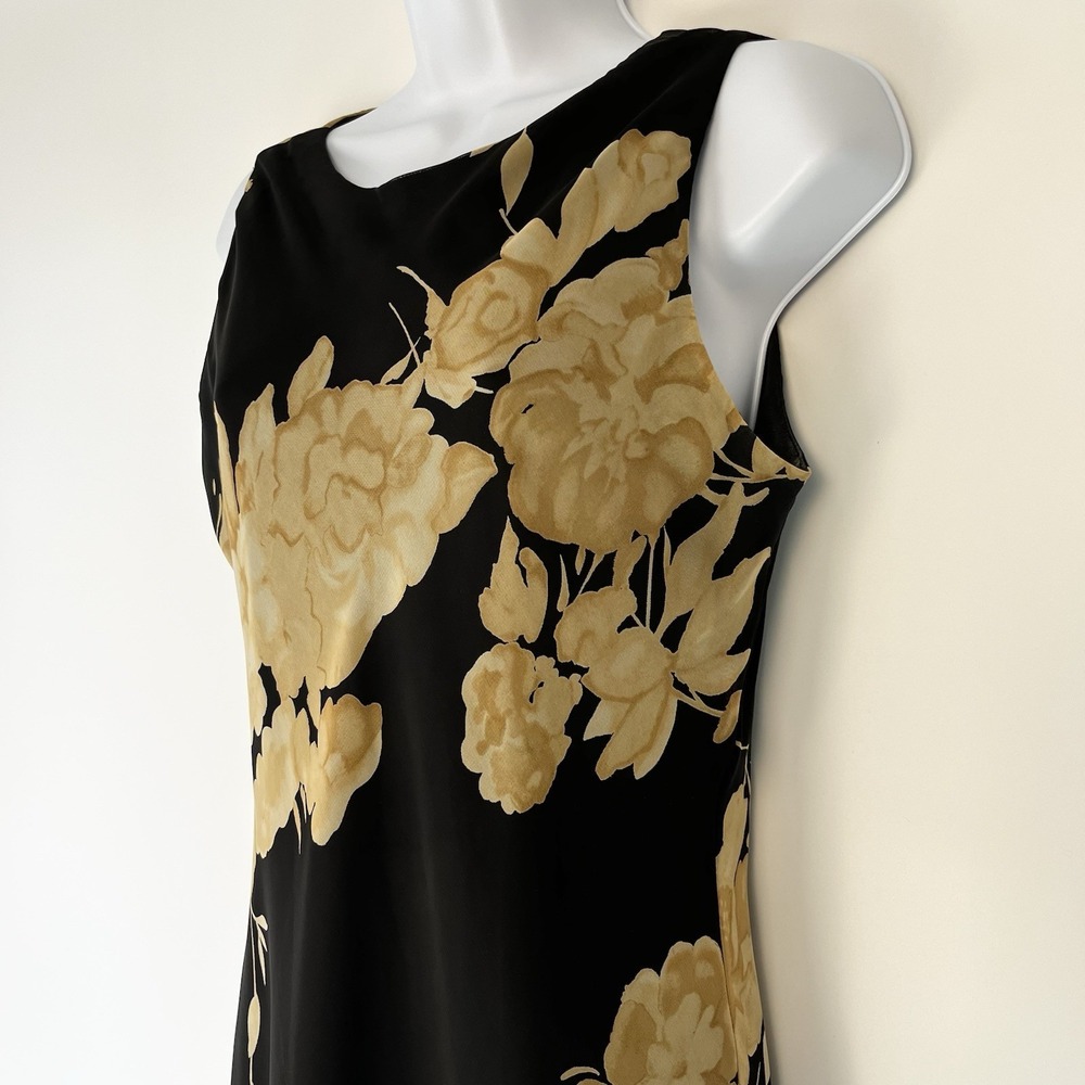 JBS Ltd Women's Floral Dress Size 8 Black And Gold 90s Y2K Sophisticated Classy - Picture 3 of 9
